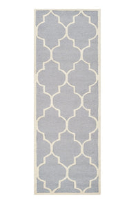 GREY AND IVORY MOROCCAN HAND TUFTED RUNNER CARPET by Imperial Knots - Image 1
