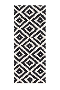 BLACK AND WHITE GEOMETRIC HAND TUFTED RUNNER CARPET by Imperial Knots - Image 1