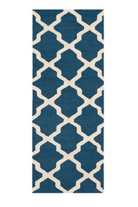 BLUE AND WHITE MOROCCAN HAND TUFTED RUNNER CARPET by Imperial Knots - Image 1