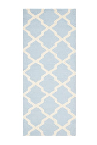 BLUE AND WHITE MOROCCAN HAND TUFTED RUNNER CARPET by Imperial Knots - Image 1