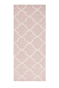 PINK AND WHITE MOROCCAN HAND TUFTED RUNNER CARPET by Imperial Knots - Image 1