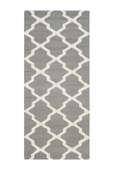 GREY AND WHITE MOROCCAN HAND TUFTED RUNNER CARPET