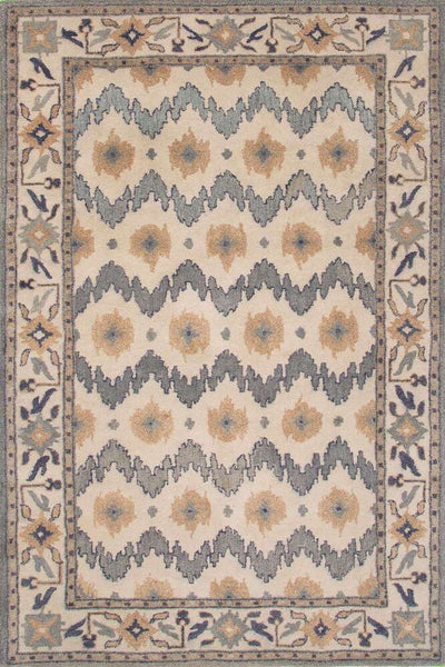 IVORY GREY TRADITIONAL HAND TUFTED RUG