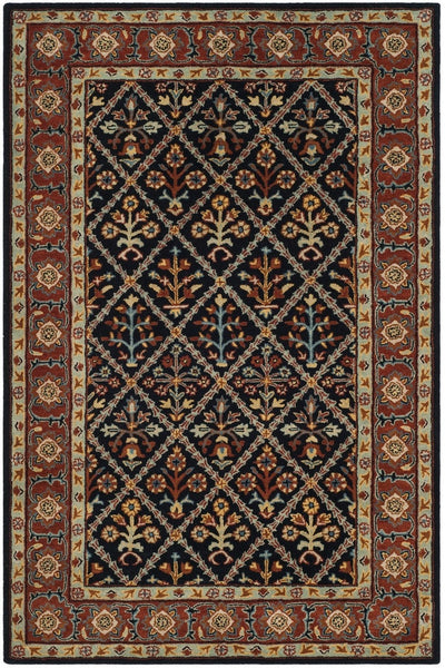 NAVY BLUE MULTICOLOR TRADITIONAL HAND TUFTED RUG