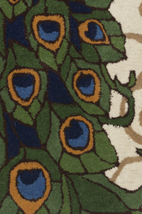 MULTICOLOR PEACOCK HAND TUFTED CARPET by Imperial Knots - Image 3