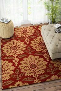 RED BAROQUE HAND TUFTED CARPET by Imperial Knots - Image 2