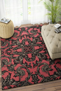 PINK GREY BAROQUE HAND TUFTED CARPET by Imperial Knots - Image 2