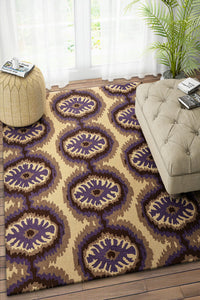 BEIGE IKAT HAND TUFTED CARPET by Imperial Knots - Image 2