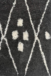 CHARCOAL WHITE TRIBAL HAND TUFTED CARPET by Imperial Knots - Image 3