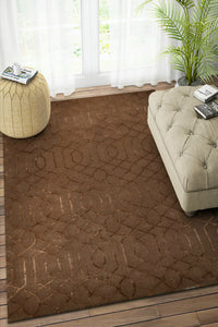 BROWN EMBOSSED HAND TUFTED CARPET by Imperial Knots - Image 2