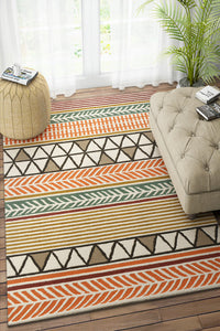 MULTICOLOR TRIBAL HAND TUFTED CARPET by Imperial Knots - Image 2