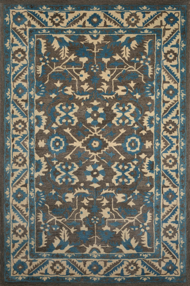CHARCOAL BLUE PERSIAN HAND TUFTED CARPET