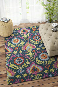 MULTICOLOR SUZANI HAND TUFTED CARPET by Imperial Knots - Image 2