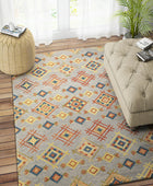 MULTICOLOR GREY TRADITIONAL HAND TUFTED CARPET