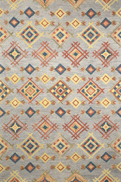 MULTICOLOR GREY TRADITIONAL HAND TUFTED CARPET