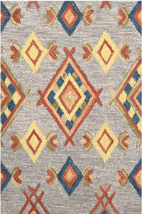 MULTICOLOR GREY TRADITIONAL HAND TUFTED CARPET by Imperial Knots - Image 3