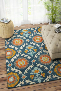 MULTICOLOR FLORAL HAND TUFTED CARPET by Imperial Knots - Image 2