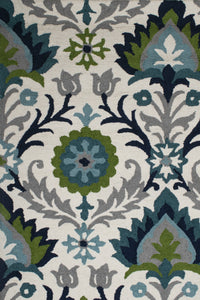 GREEN SUZANI HAND TUFTED CARPET by Imperial Knots - Image 3