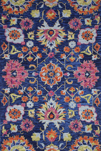 MULTICOLOR FLORAL HAND TUFTED CARPET by Imperial Knots - Image 1