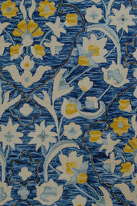 BLUE FLORAL HAND TUFTED CARPET by Imperial Knots - Image 3