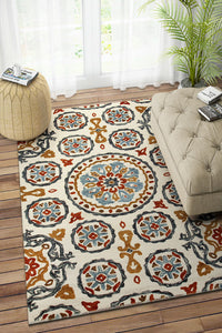MULTICOLOR SUZANI HAND TUFTED CARPET by Imperial Knots - Image 2