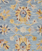 BLUE GREY FLORAL HAND TUFTED CARPET - Imperial Knots