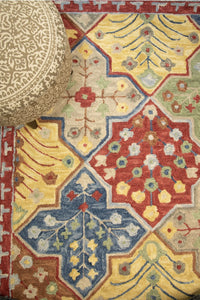 MULTICOLOR BESPOKE HAND TUFTED CARPET CLOSEUP by Imperial Knots