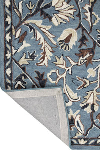 BLUE SUZANI HAND TUFTED CARPET by Imperial Knots - Image 4