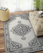 IVORY CHARCOAL PERSIAN HAND TUFTED CARPET