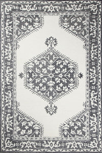 IVORY CHARCOAL PERSIAN HAND TUFTED CARPET by Imperial Knots - Image 1