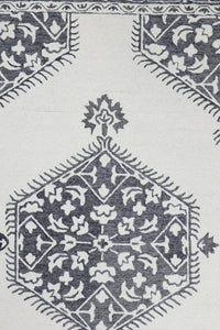 IVORY CHARCOAL PERSIAN HAND TUFTED CARPET by Imperial Knots - Image 3