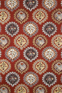 MAROON FLORAL HAND TUFTED CARPET by Imperial Knots - Image 1