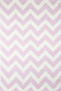 PINK CHEVRON HAND TUFTED CARPET by Imperial Knots - Image 1