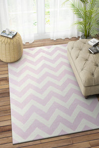 PINK CHEVRON HAND TUFTED CARPET by Imperial Knots - Image 2