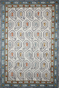 IVORY AND GREY TRADITIONAL HAND TUFTED CARPET by Imperial Knots - Image 1