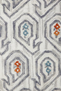 IVORY AND GREY TRADITIONAL HAND TUFTED CARPET by Imperial Knots - Image 3