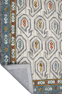 IVORY AND GREY TRADITIONAL HAND TUFTED CARPET by Imperial Knots - Image 4