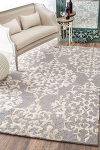 GREY TRADITIONAL HAND TUFTED CARPET by Imperial Knots - Image 2