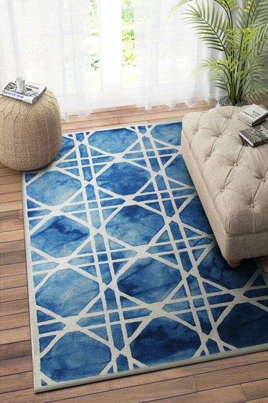 BLUE DIP DYED HAND TUFTED CARPET