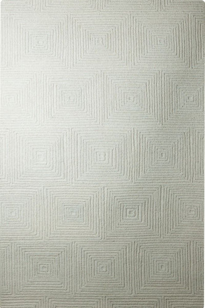 IVORY GEOMETRIC HAND TUFTED CARPET