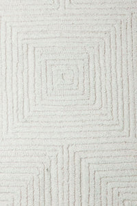 IVORY GEOMETRIC HAND TUFTED CARPET by Imperial Knots - Image 3