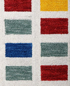 IVORY MULTICOLOR GABBEH HAND TUFTED CARPET