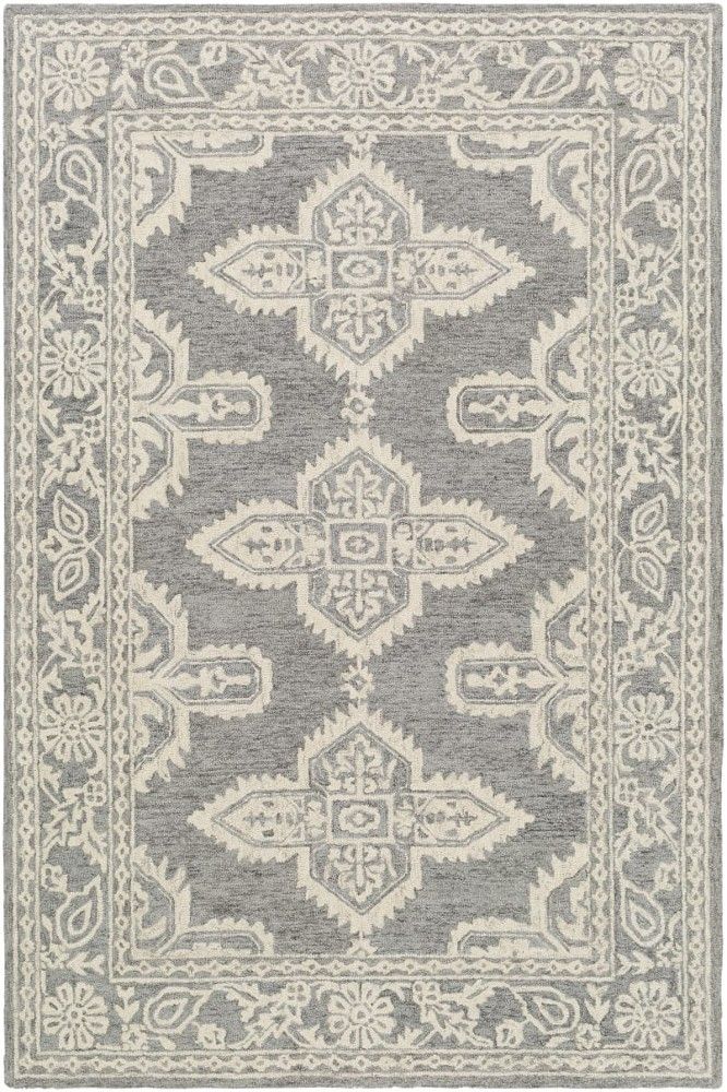 GREY IVORY TRADITIONAL HAND TUFTED CARPET