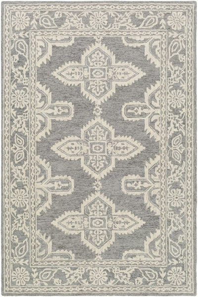 GREY IVORY TRADITIONAL HAND TUFTED CARPET
