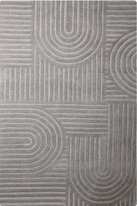 GREY GEOMETRIC HAND TUFTED CARPET by Imperial Knots - Image 1