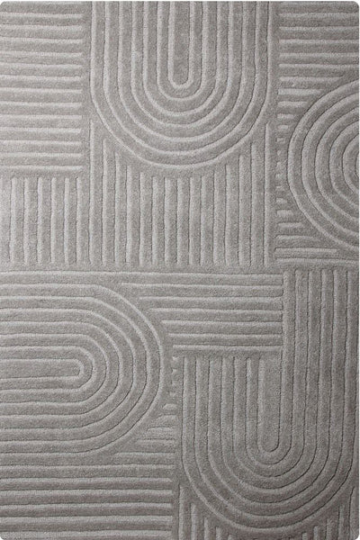 GREY GEOMETRIC HAND TUFTED CARPET