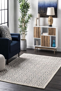 IVORY AND GREY TRADITIONAL HAND TUFTED CARPET by Imperial Knots - Image 2