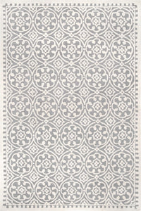 IVORY AND GREY TRADITIONAL HAND TUFTED CARPET by Imperial Knots - Image 1