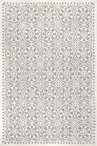 IVORY AND GREY TRADITIONAL HAND TUFTED CARPET