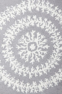GREY AND WHITE FLORAL HAND TUFTED CARPET by Imperial Knots - Image 3